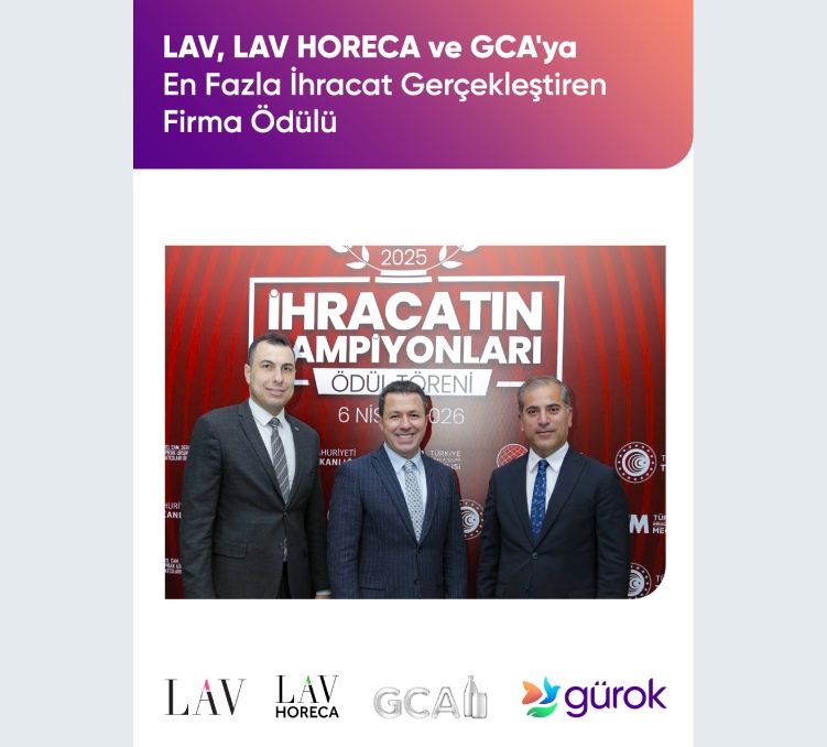 LAV, LAV HORECA ve GCA'ya En Fazla İhracat Gerçekleştiren Firma Ödülü